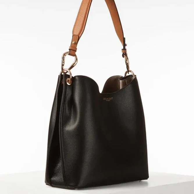 Luella Grey Phoebe Hobo Tote in Black/Tan