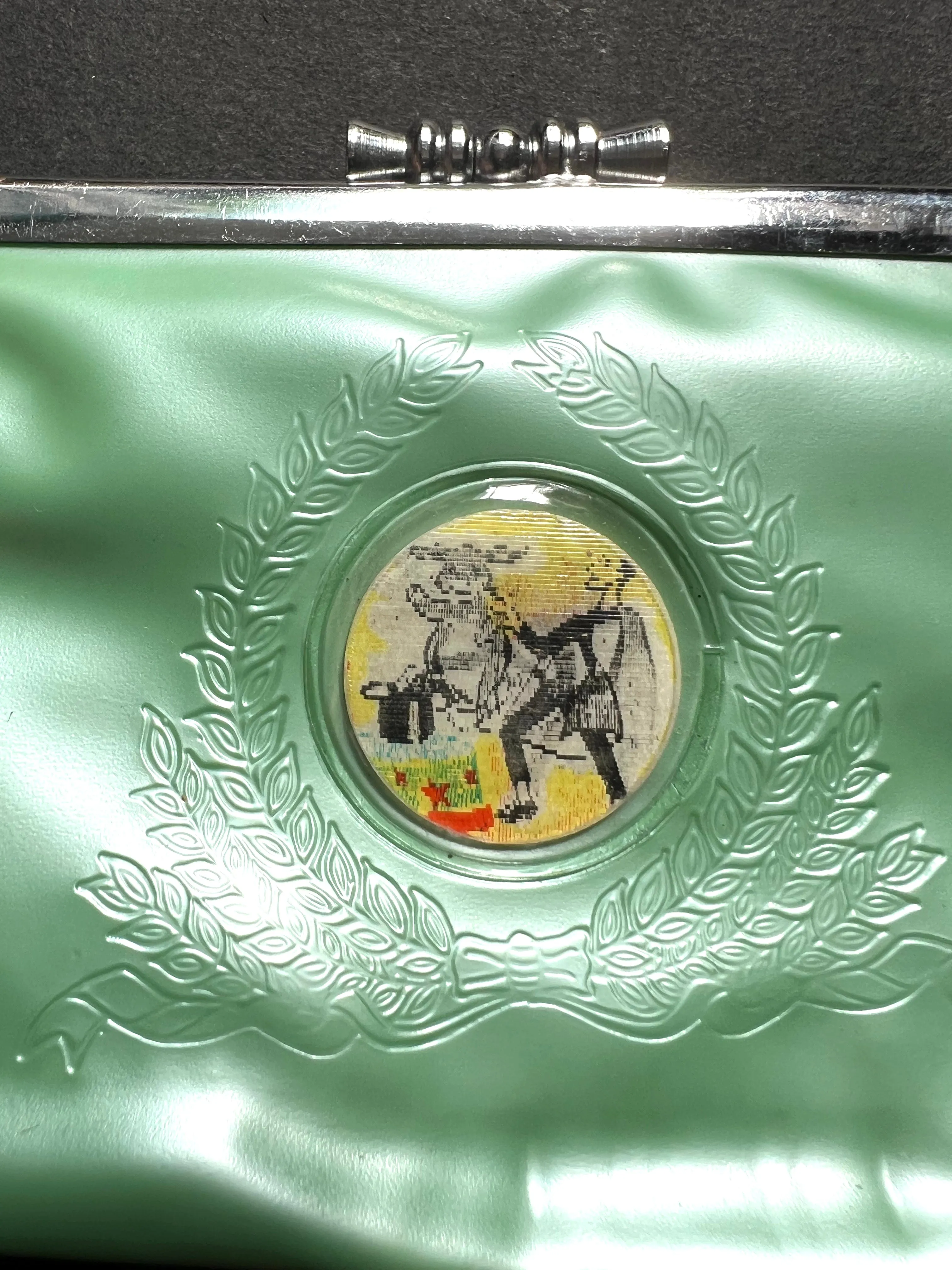 Magician Pulling a Rabbit from a Hat on Big Vintage Lenticular Purse