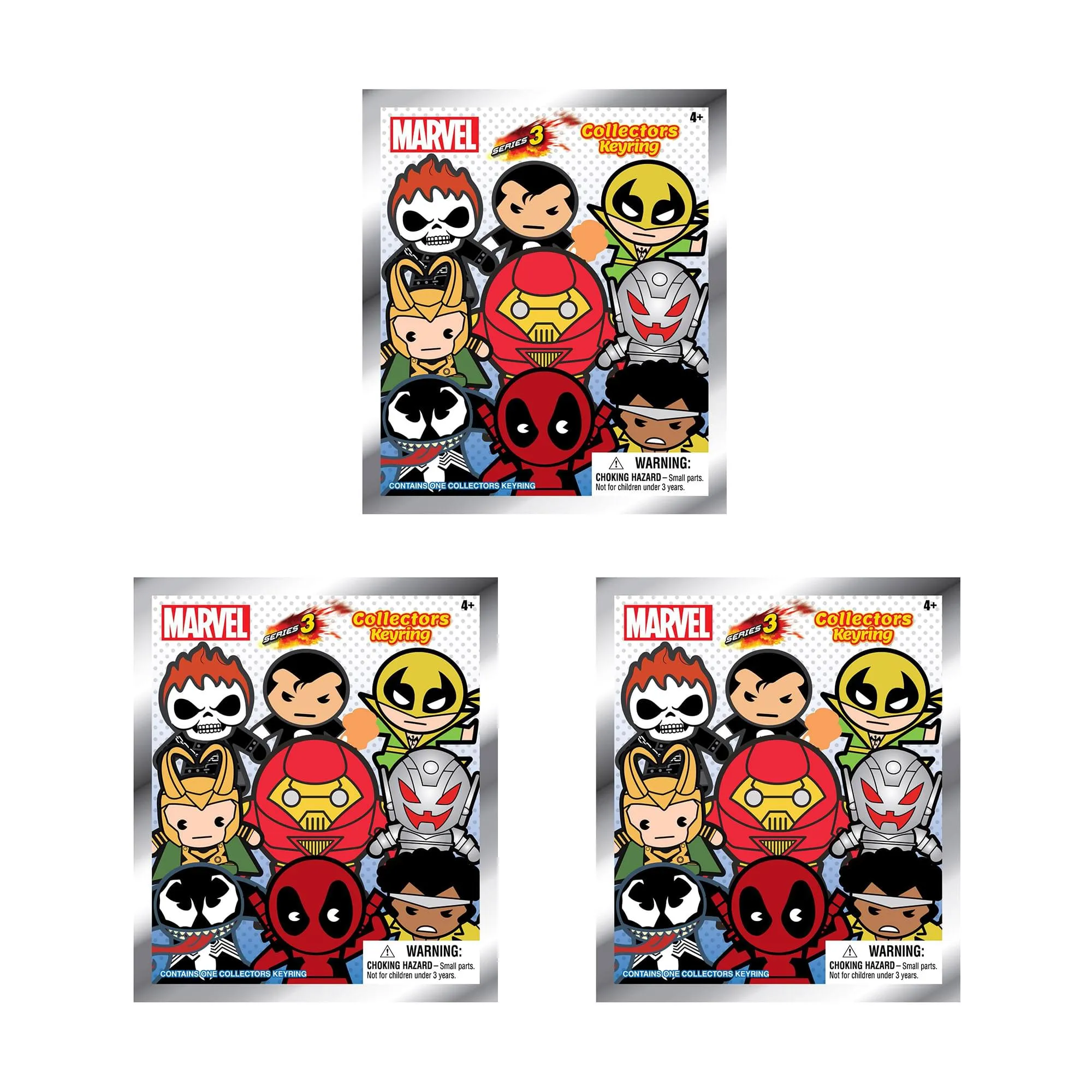 Marvel Series 3 Blind Bag Foam Figural Key Ring | Lot of 3