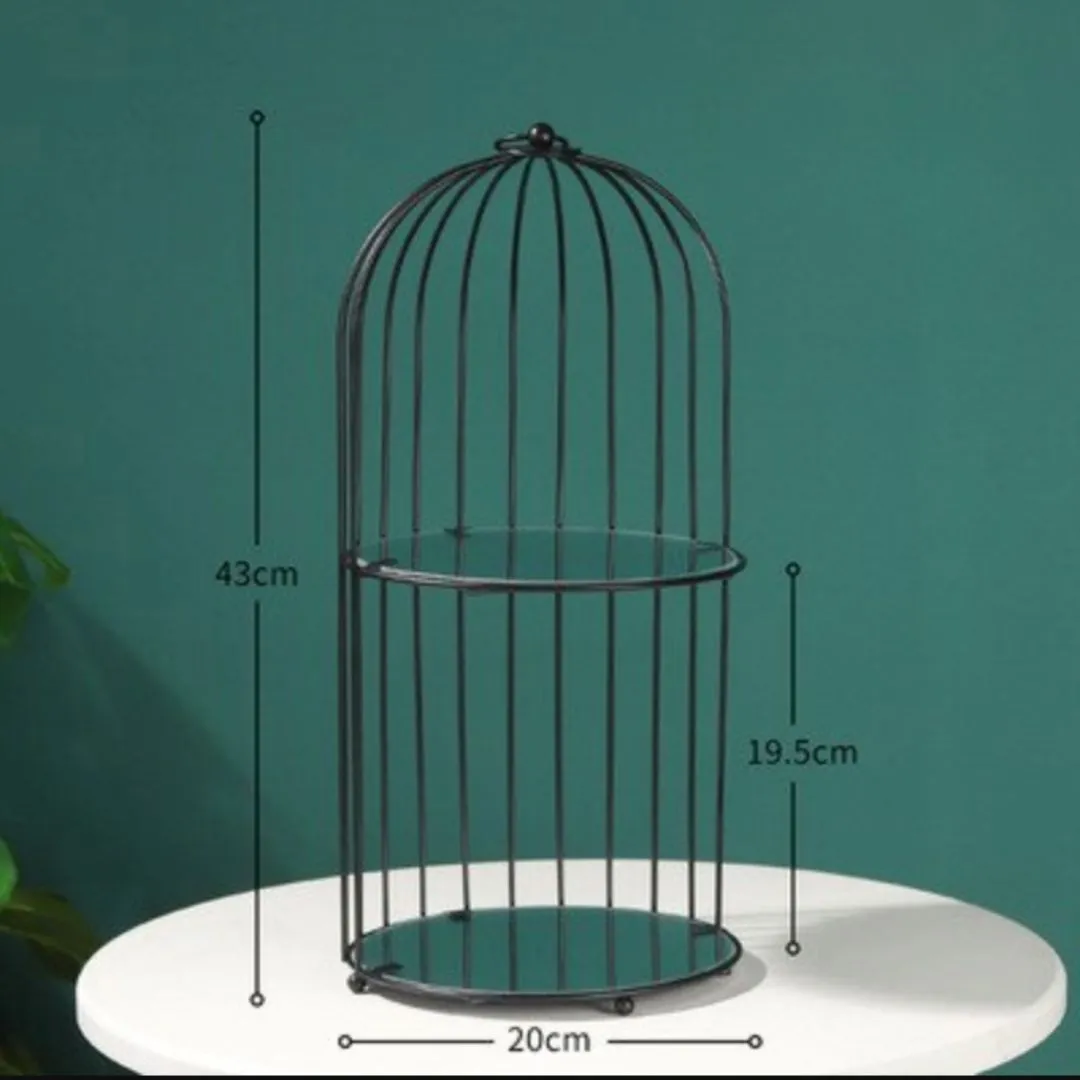 Metal Cage Makeup Organizer | Portable Display Shelf for Cosmetics