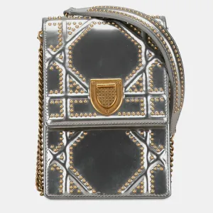 Metallic Studded Calfskin Vertical Diorama Bag