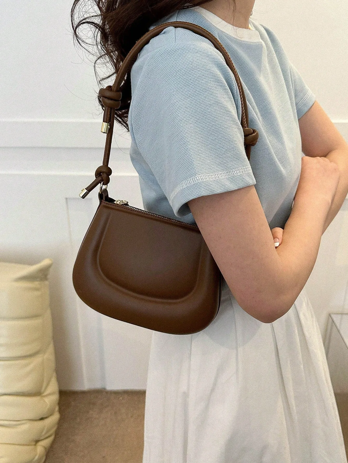 Mini Shoulder Bag Simple Solid Color Versatile Small Novelty Bag