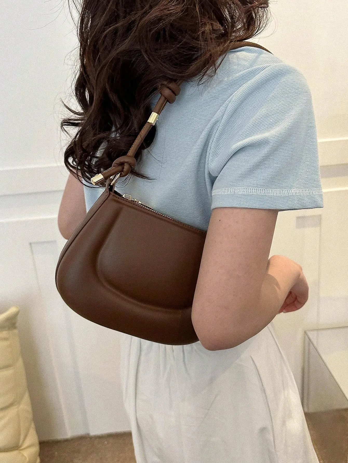 Mini Shoulder Bag Simple Solid Color Versatile Small Novelty Bag