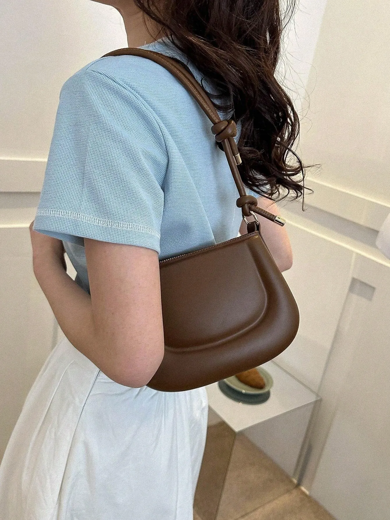 Mini Shoulder Bag Simple Solid Color Versatile Small Novelty Bag