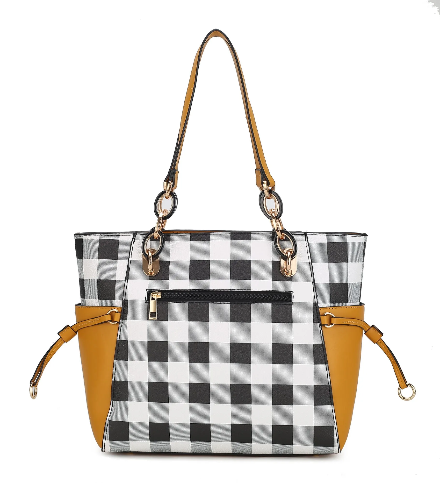 MKF Collection Yale Checkered Tote Bag with Wallet by Mia k