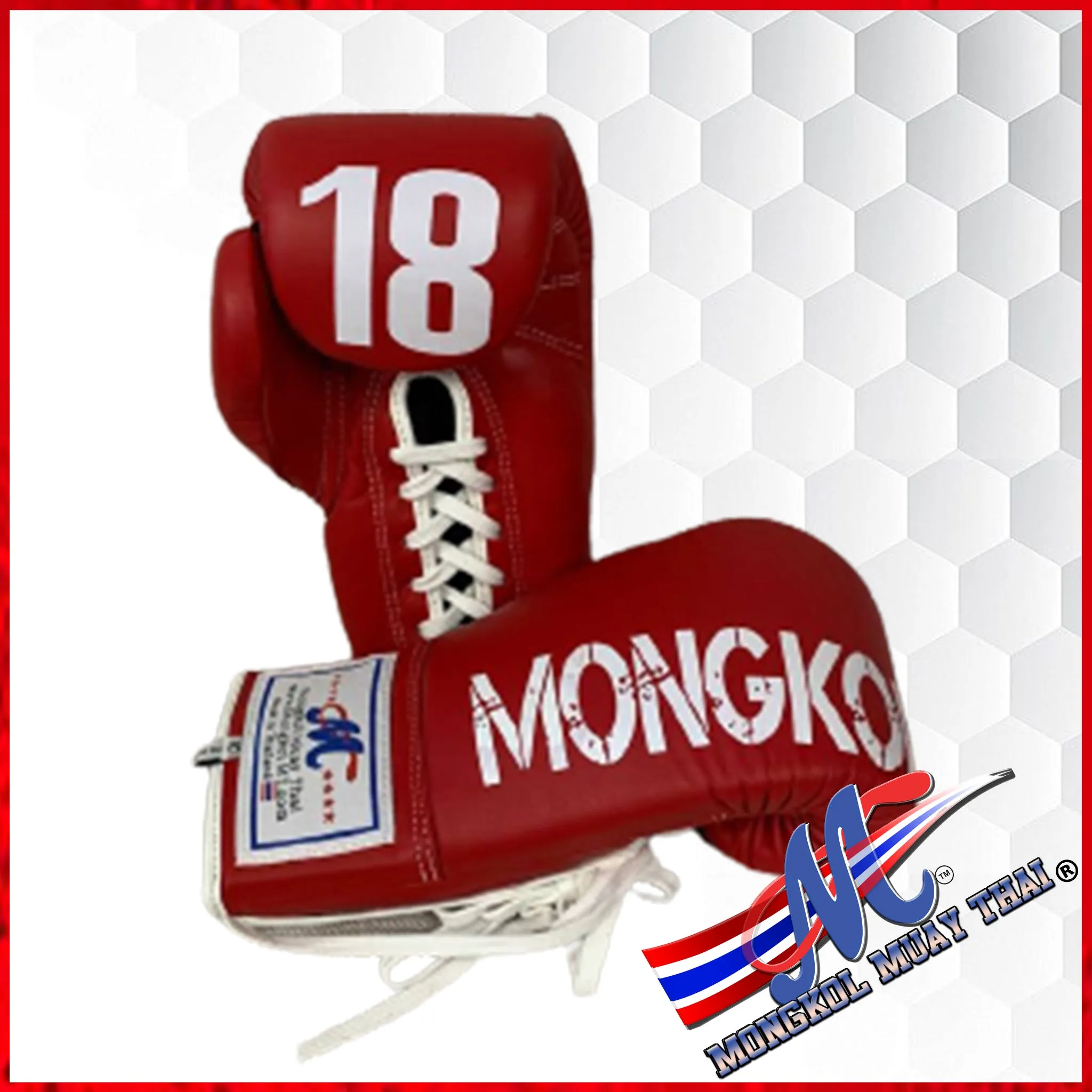 Mongkol Boxing gloves Pro fight 10oz Red