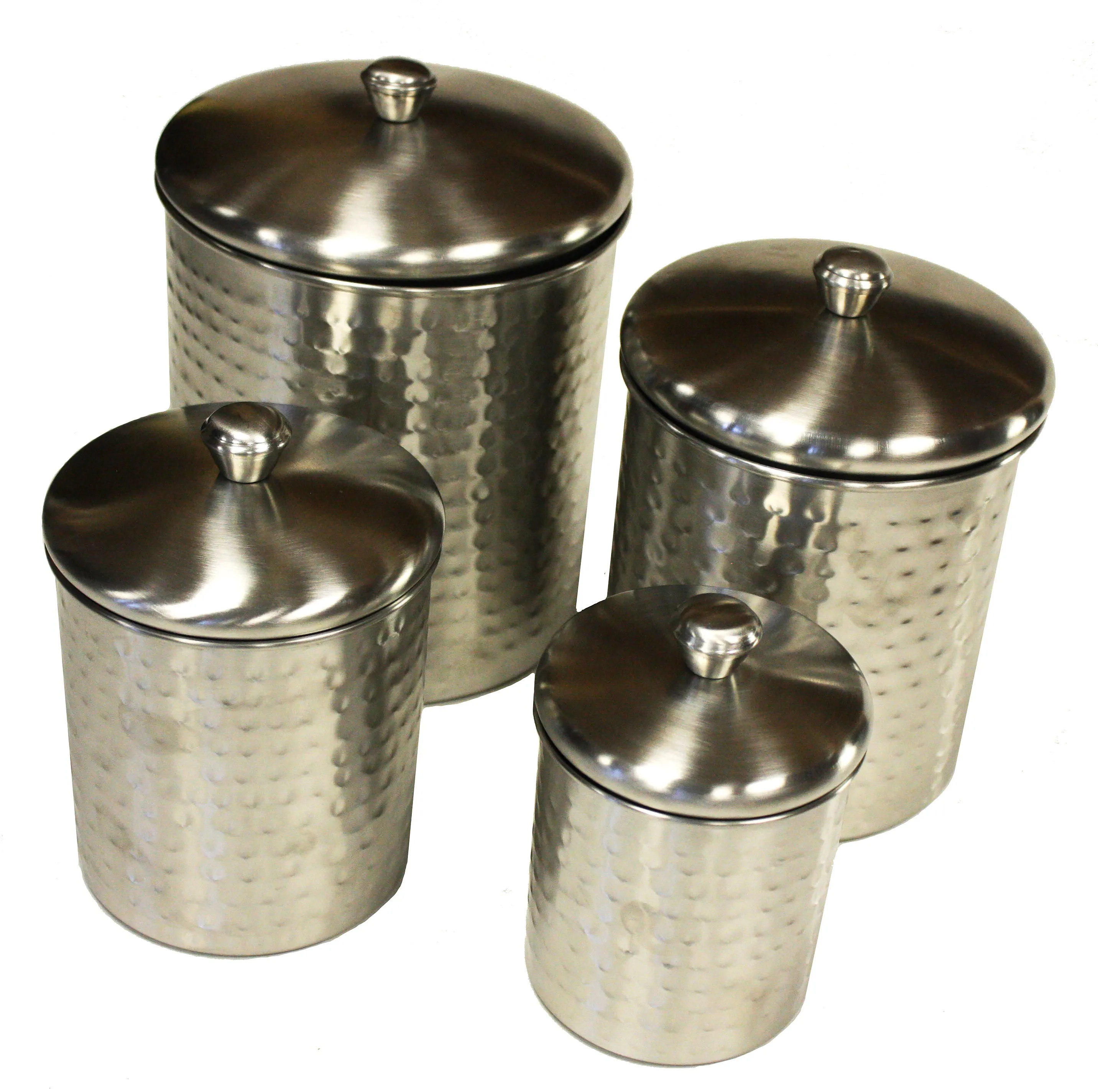 Mountain Woods 4 Piece Stainless Steel Nickle Plated Canister Set - 9''