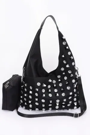 Multi Stone Studded Bindle Bag