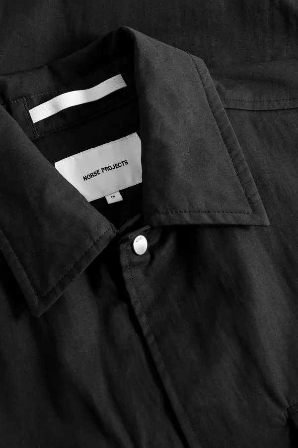 Norse Projects Pelle Fine Broken Overshirt - Black