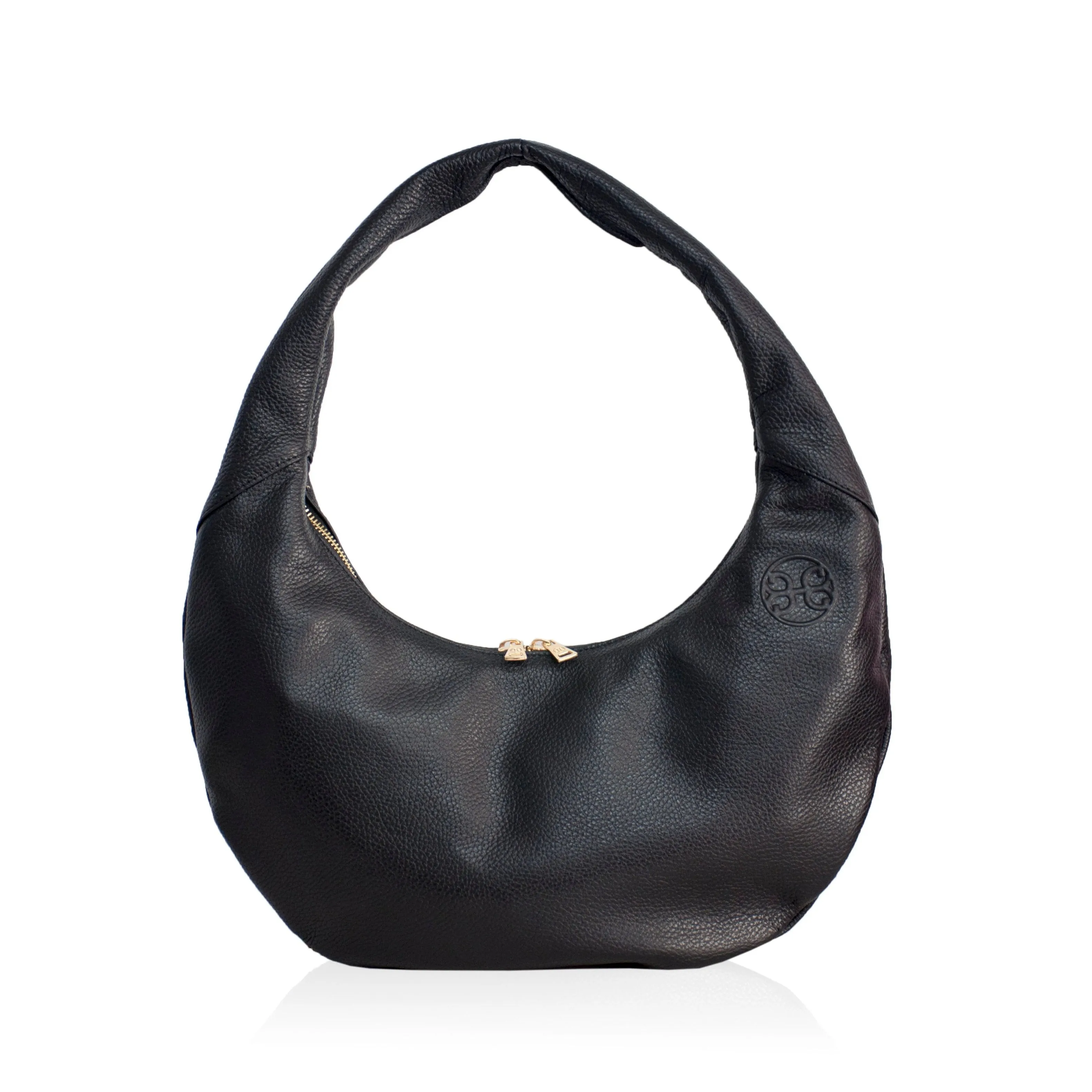 Ophelia Leather Shoulder Bag - Black