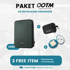 Paket Office On The Move - Datm Packing Organizer Gratis Bida Keychain   Pin Personality