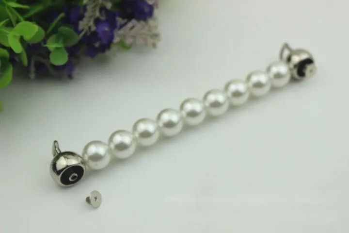 Pearl Chain Purse Label 1/10pcs Bag Hardware Charm Gold Silver Black Handmade Purse Handbag Making Metal Decoration 150mm Wholesale Supplies