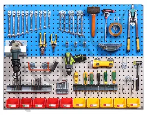 Plantex Metal Pegboard for Garages/Tool Organizer for Workshop/Tool Storage Board/Hanging Tool Pegboard – 120 x 50 cm