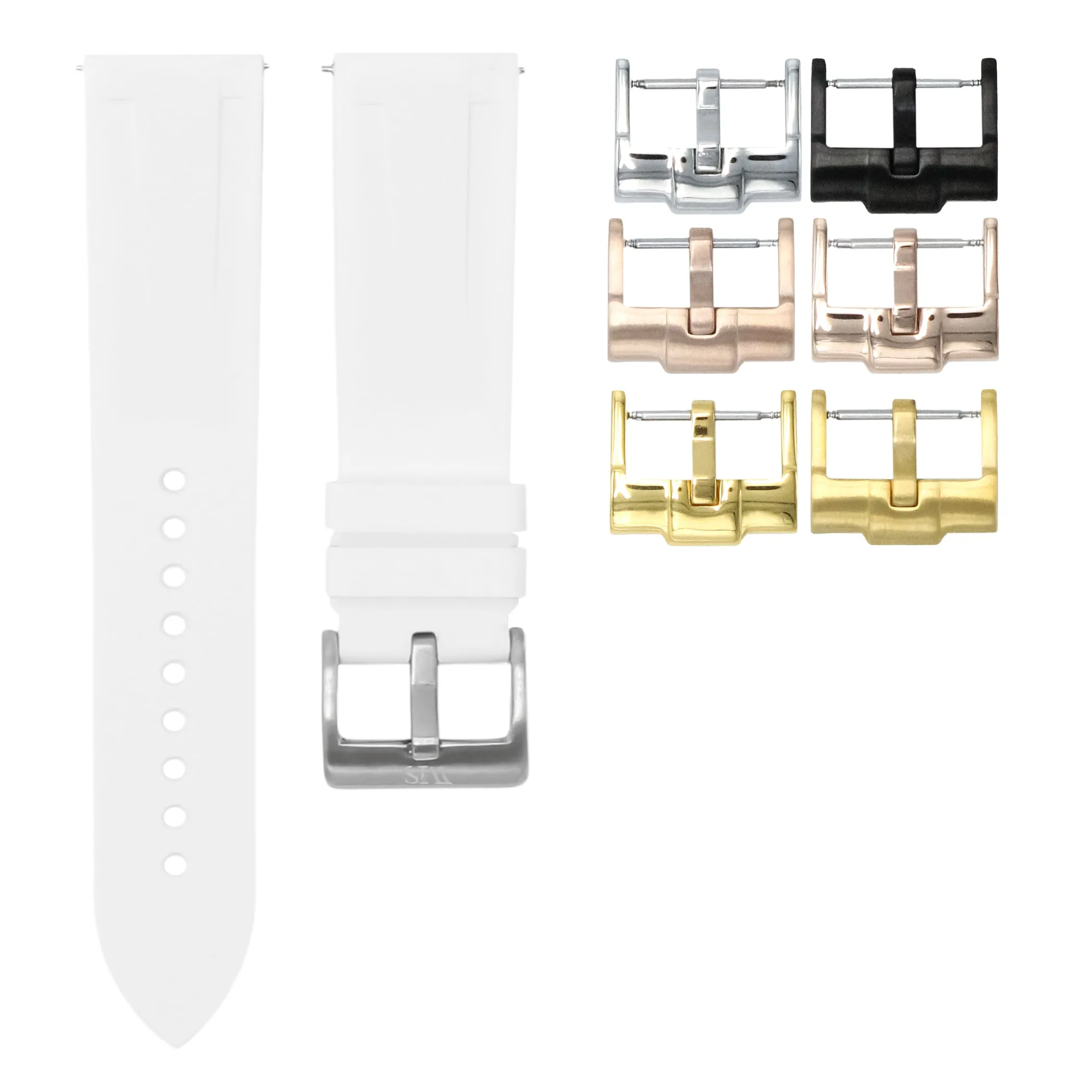 Polar White - Quick Release Rubber Watch Strap For Breitling Professional Series