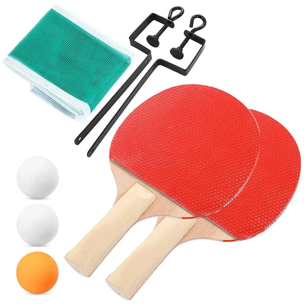 Quality Table Tennis Bat Racket 3 Table Tennis Balls Long Handle Ping Pong Paddle Racket Set With Bag Mounts Telescopic Grid