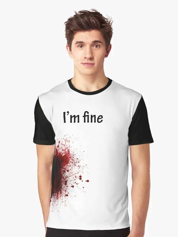 "I Am Fine" Graphic T-Shirt: A Humorous and Imaginative Design