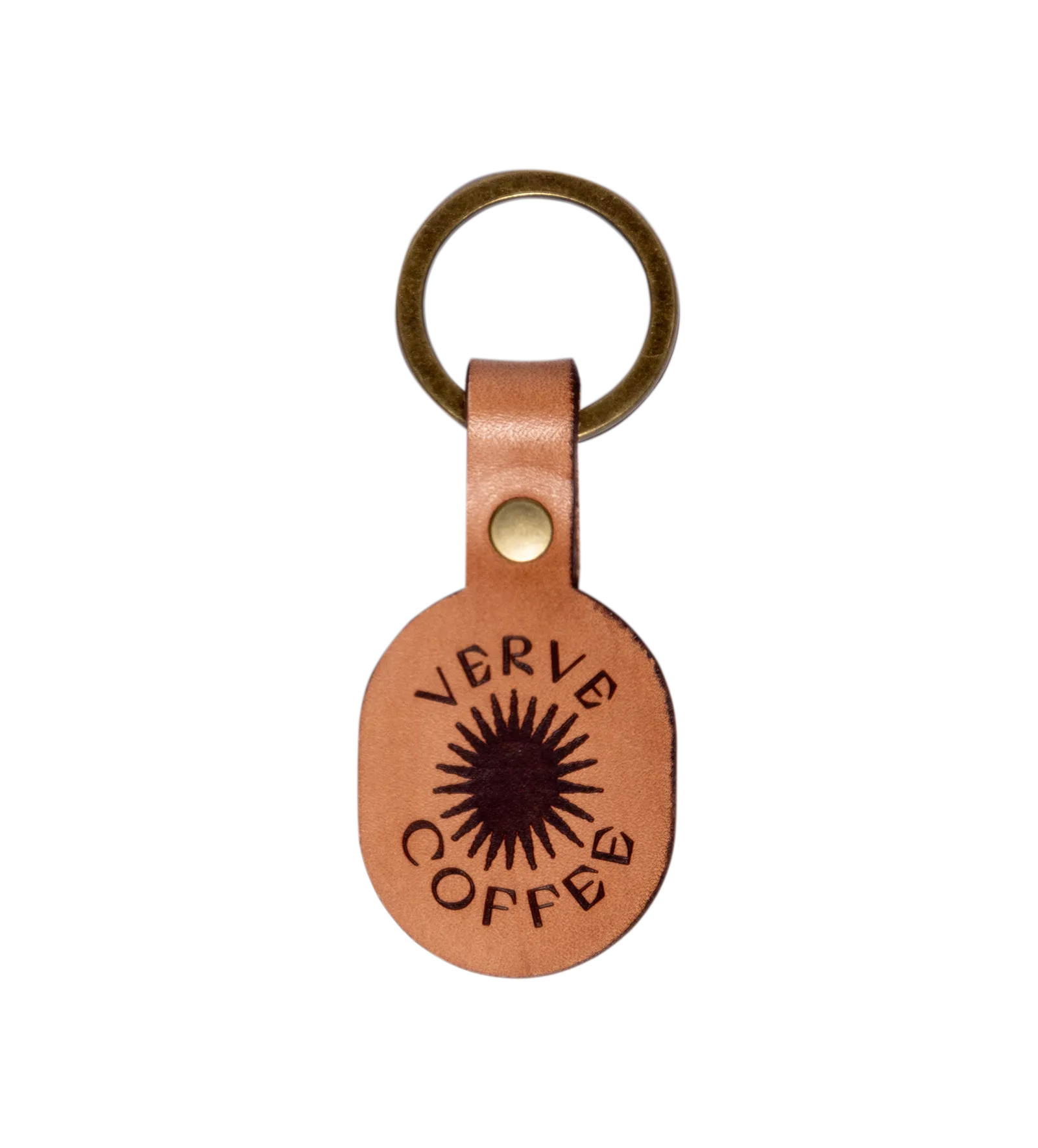 Radiant Burst Leather Keychain