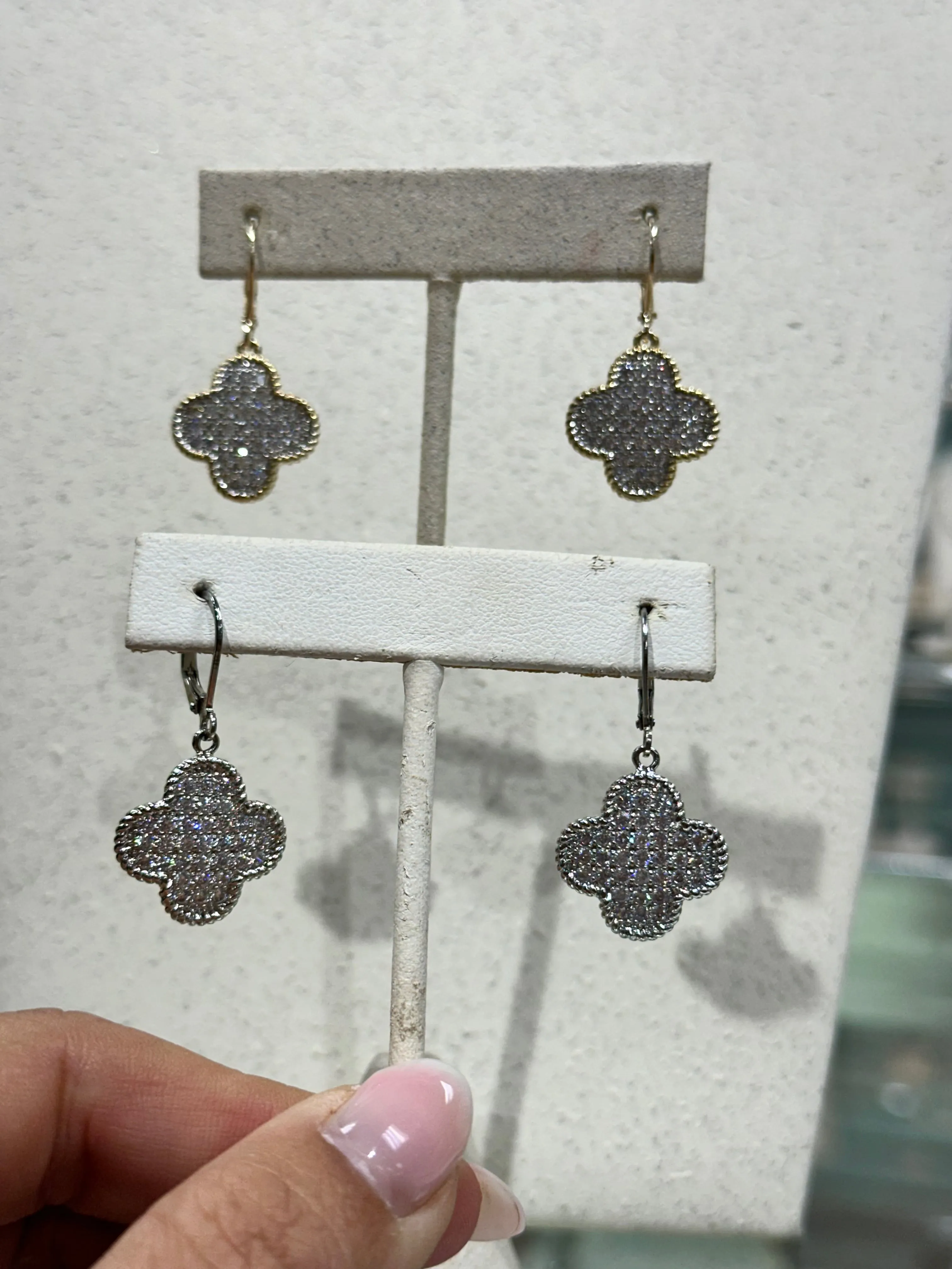 Radiant Clover Drop Earrings