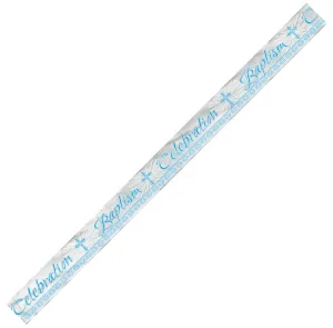 Radiant Cross Blue Baptism Foil Banner 3.6m