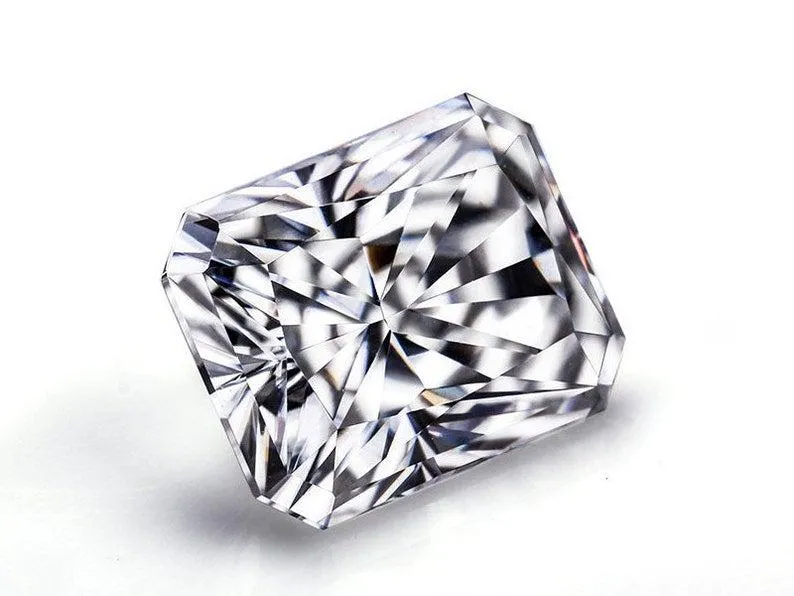 Radiant Cut Colorless Moissanite, Certified