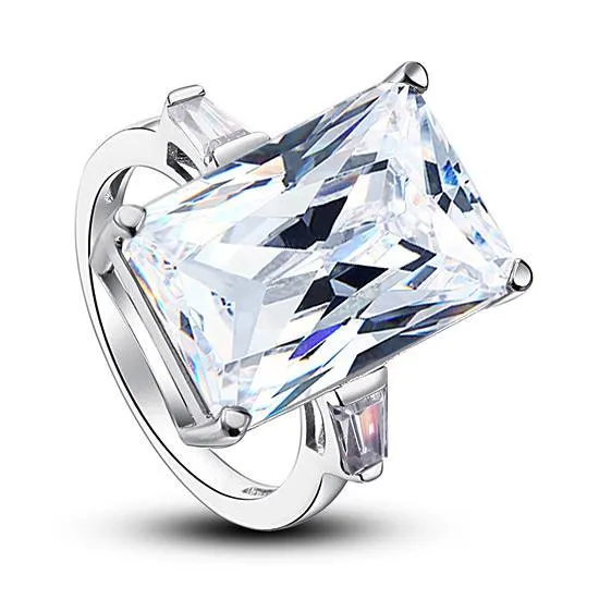 Radiant Cut Simulated Diamond ring