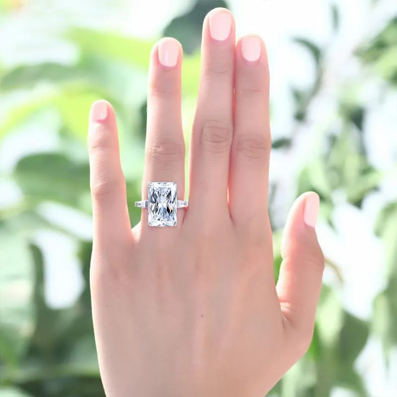 Radiant Cut Simulated Diamond ring