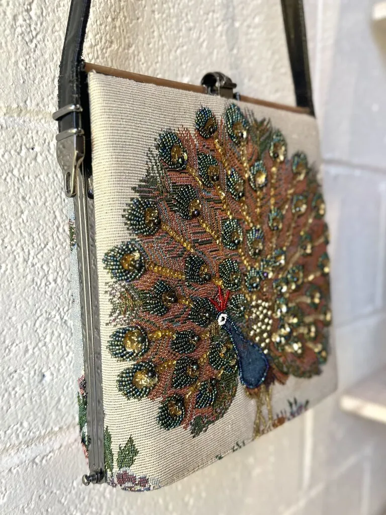 Rare Vintage Peacock Handbag