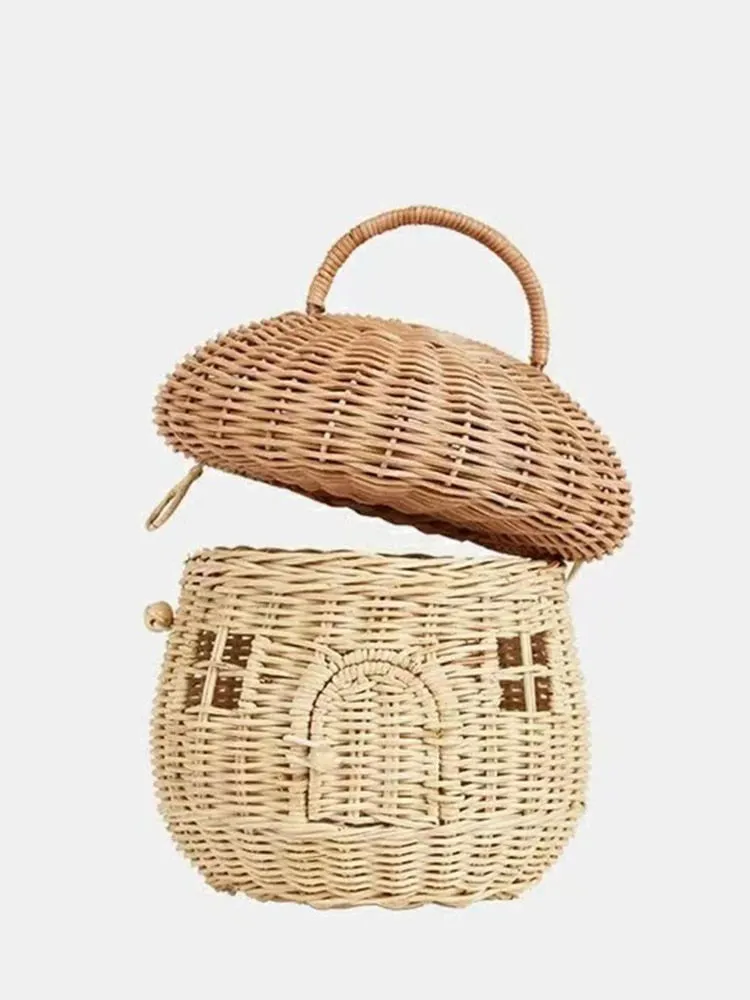 Rattan Mushroom Basket Bag