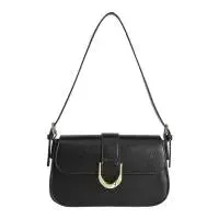 Retro Patent Leather Shoulder Bag – Elegant Crossbody Handbag with Gold Buckle