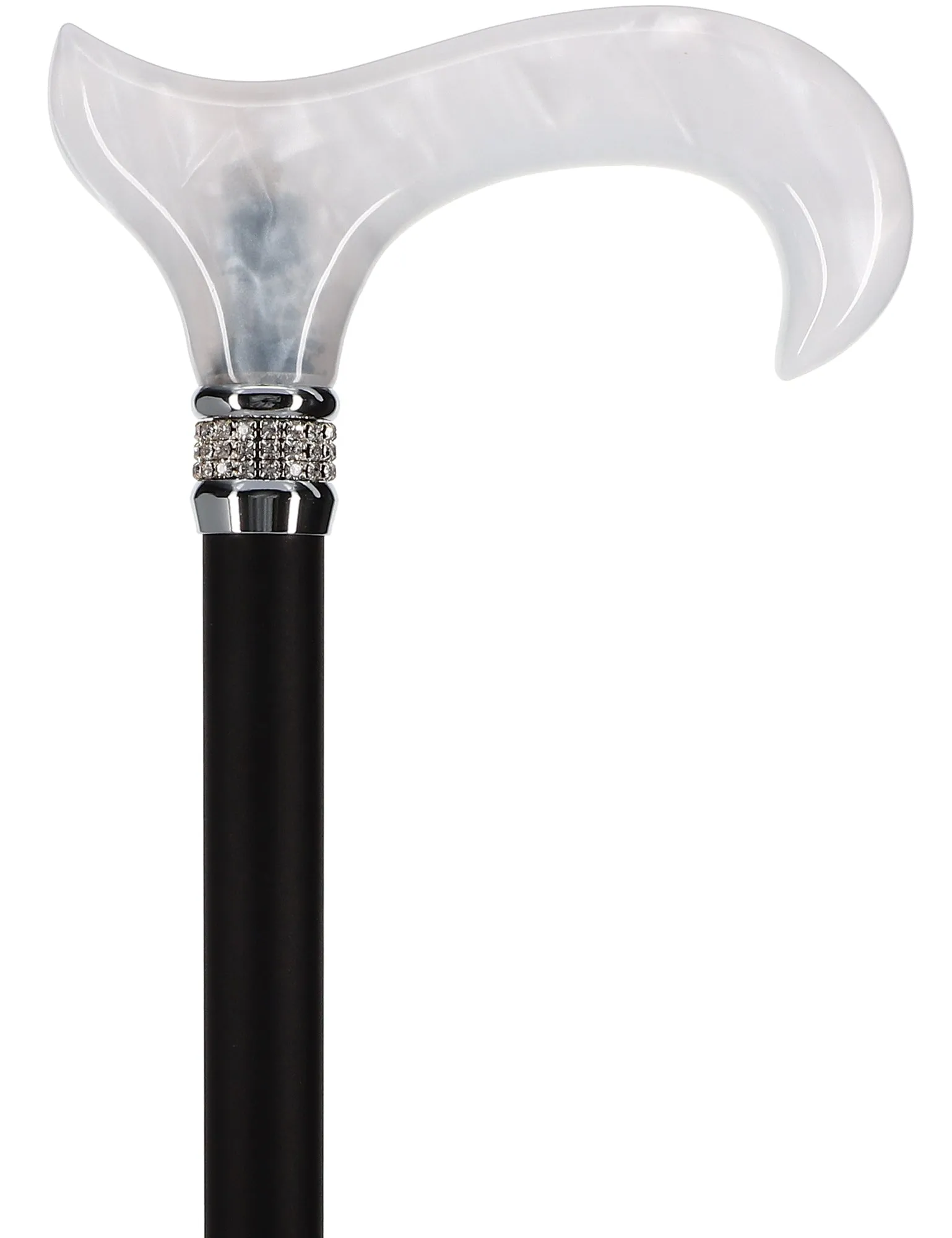 Rhinestone Designer Cane: Black & White Exquisite Pearlz