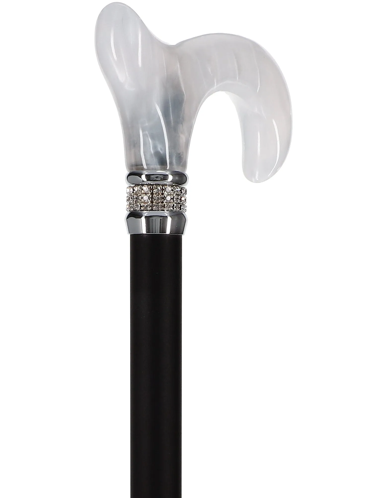 Rhinestone Designer Cane: Black & White Exquisite Pearlz