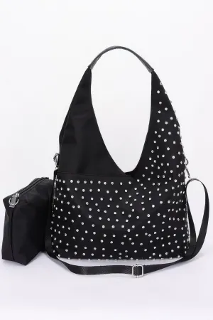 Rhinestone Studded Bindle Bag