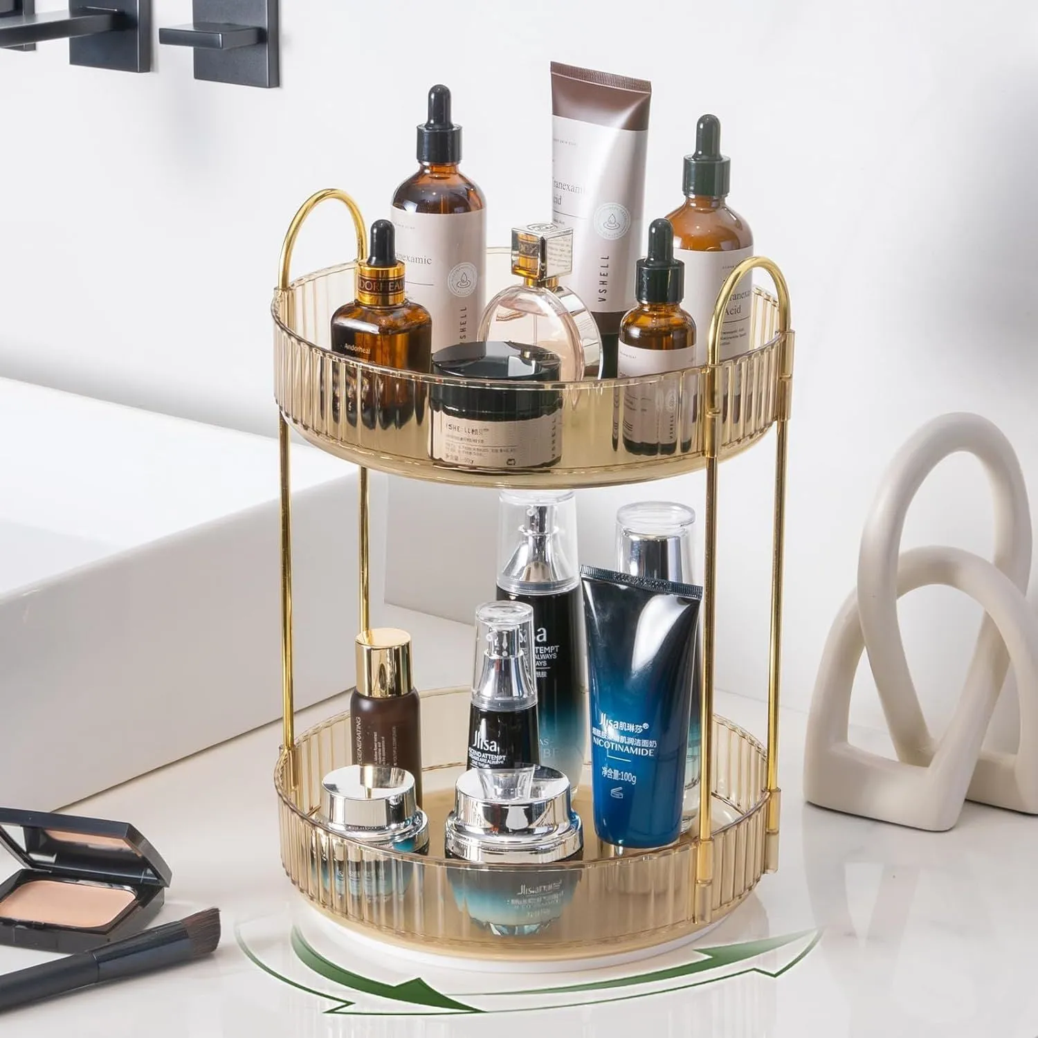 Rotating Makeup Organizer Acrylic Perfume Organizer Clear Skincare