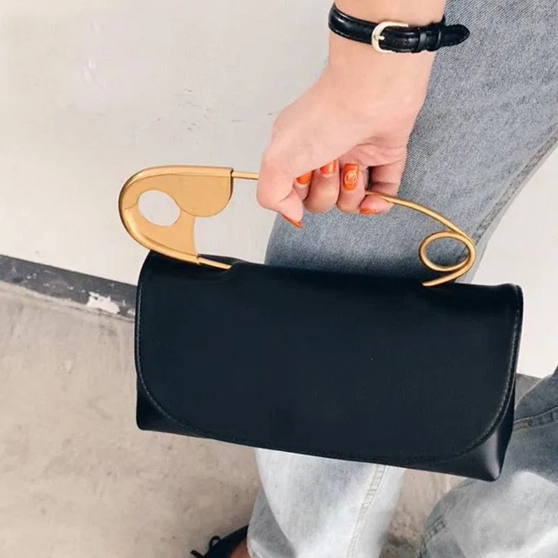 Safety Pin Handle Handbag