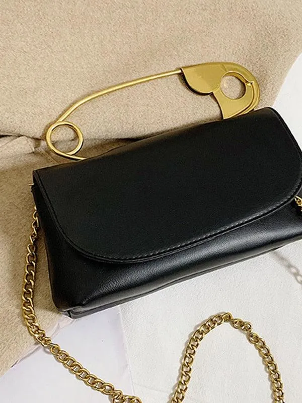 Safety Pin Handle Handbag