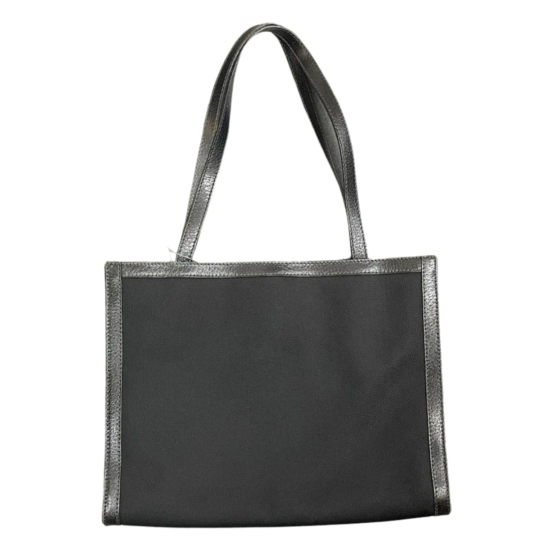 Salvatore Ferragamo Tote Bag Black Canvas Leather EE211 915