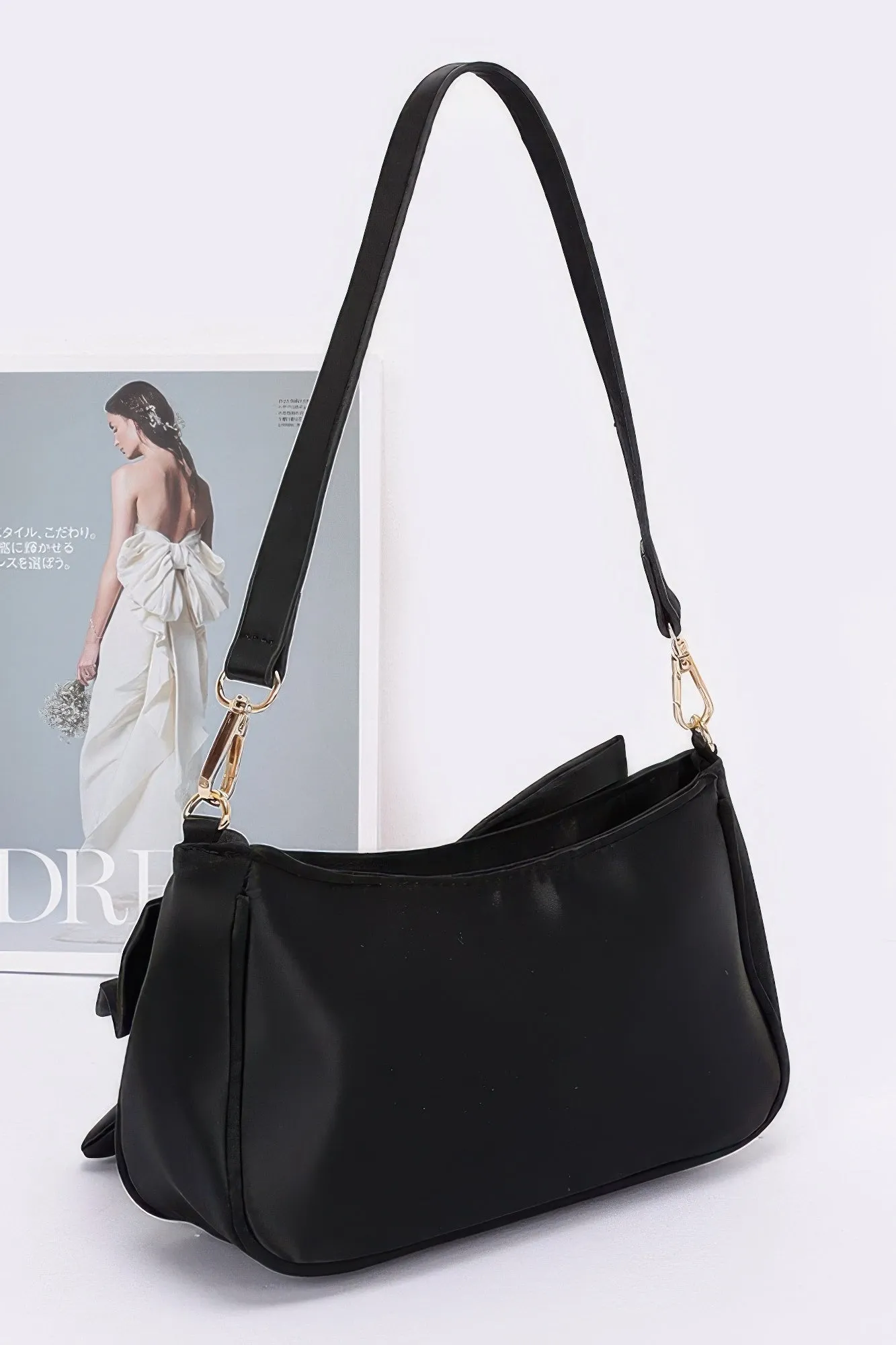 Satin Bow Shoulder Bag