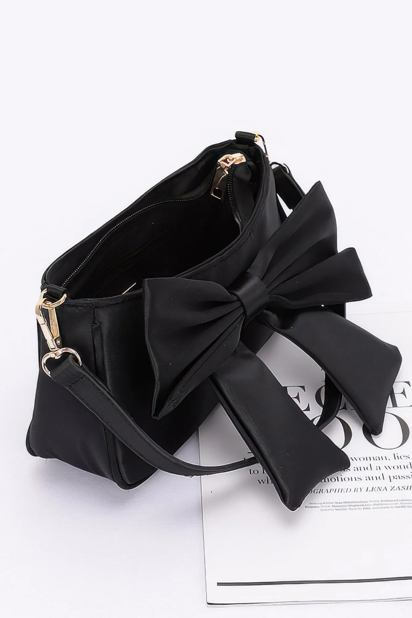 Satin Bow Shoulder Bag