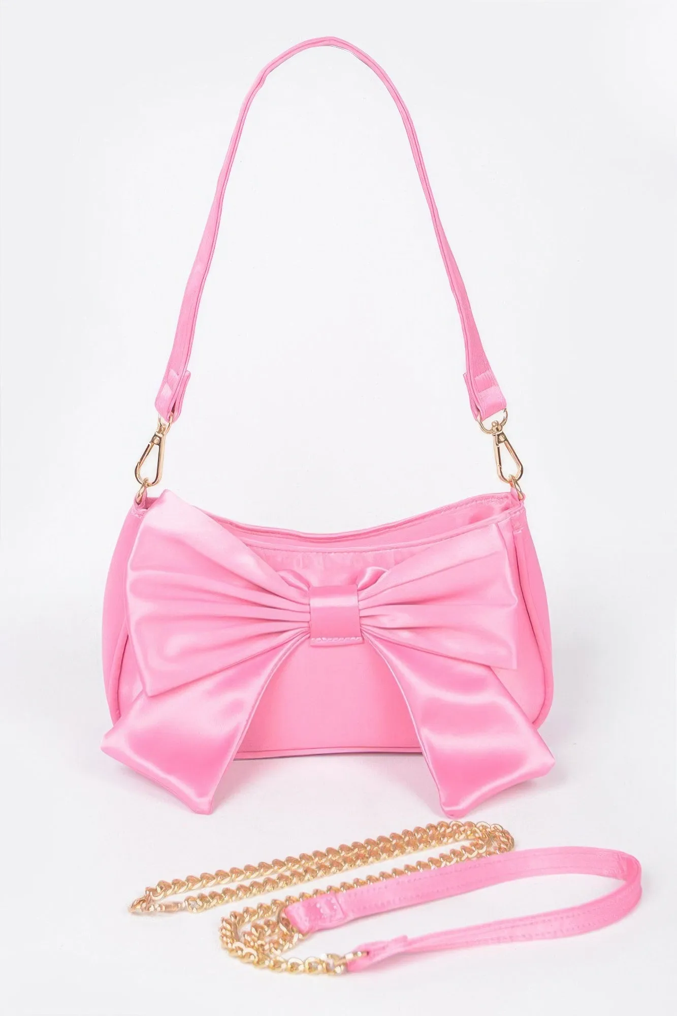 Satin Bow Shoulder Bag