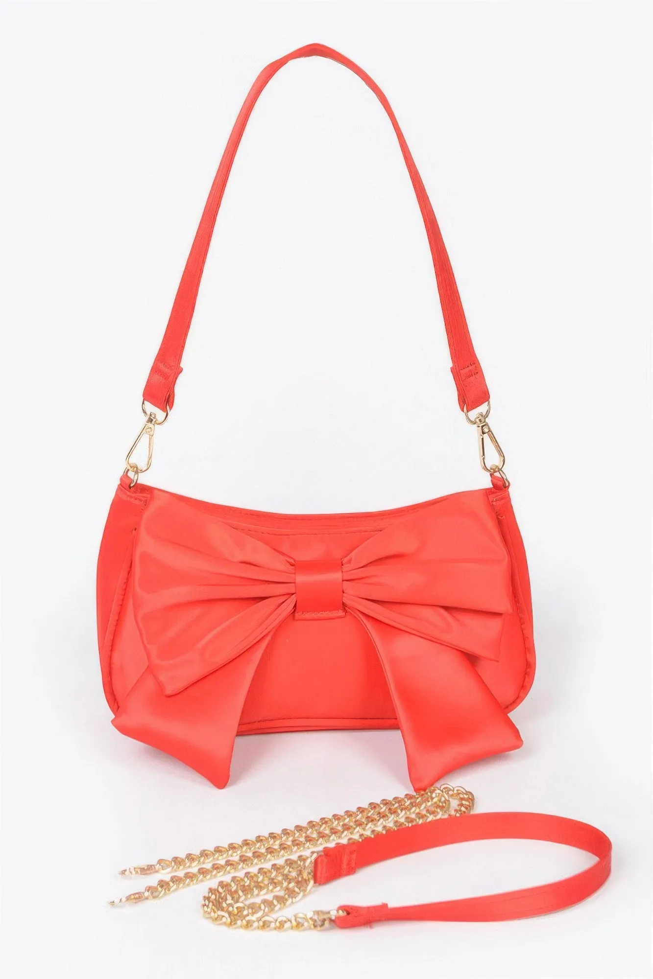 Satin Bow Shoulder Bag