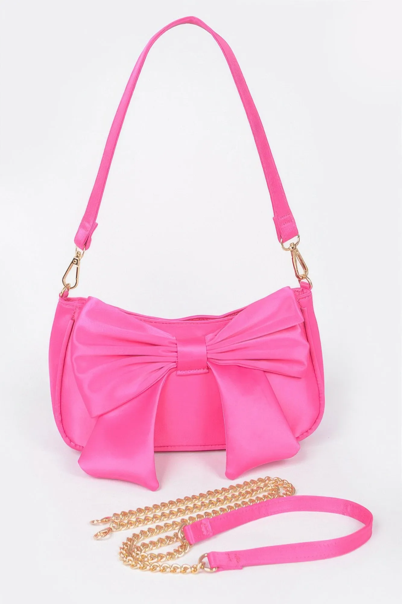 Satin Bow Shoulder Bag