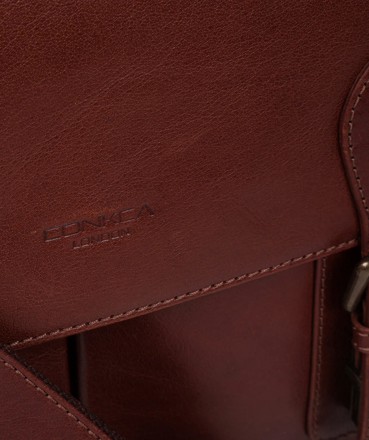 'Scolari' Conker Brown Leather Briefcase