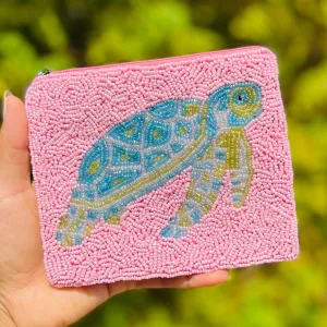 Sea Turtle Beaded Coin Purse