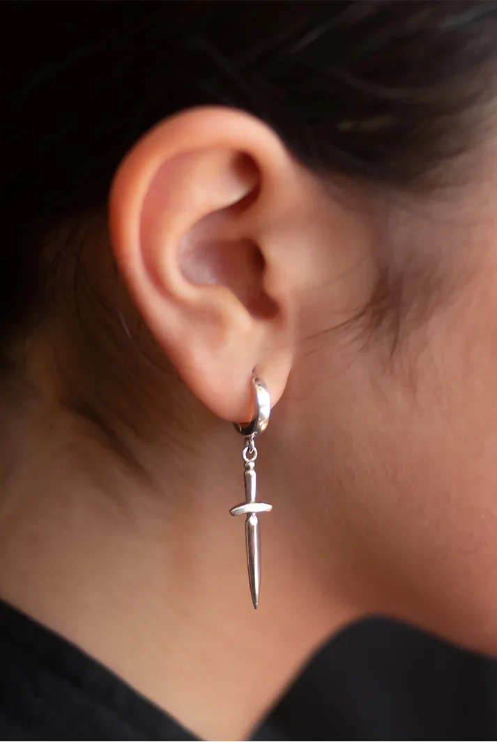 Silver Dagger Earrings