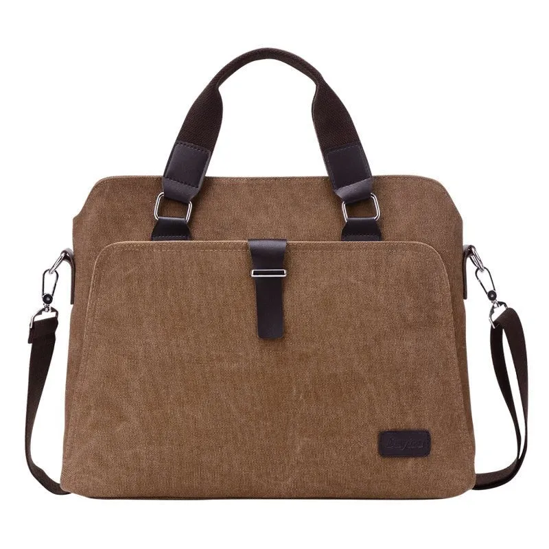 Simple Fashion Canvas Briefcase Shoulder Bag For Men