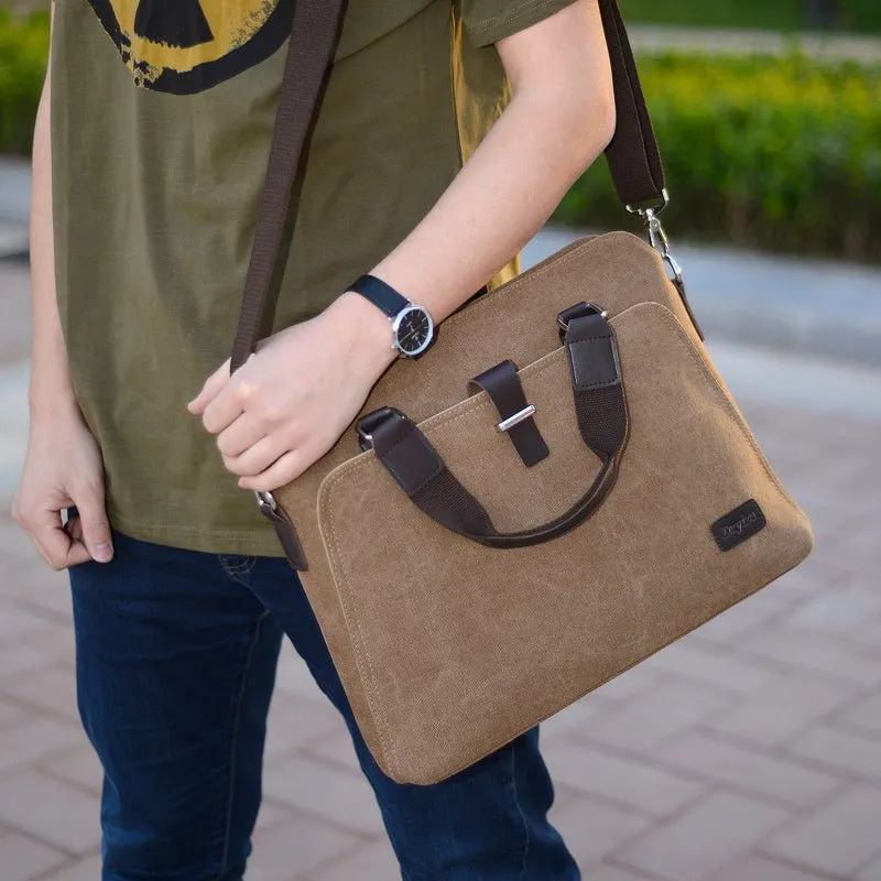 Simple Fashion Canvas Briefcase Shoulder Bag For Men