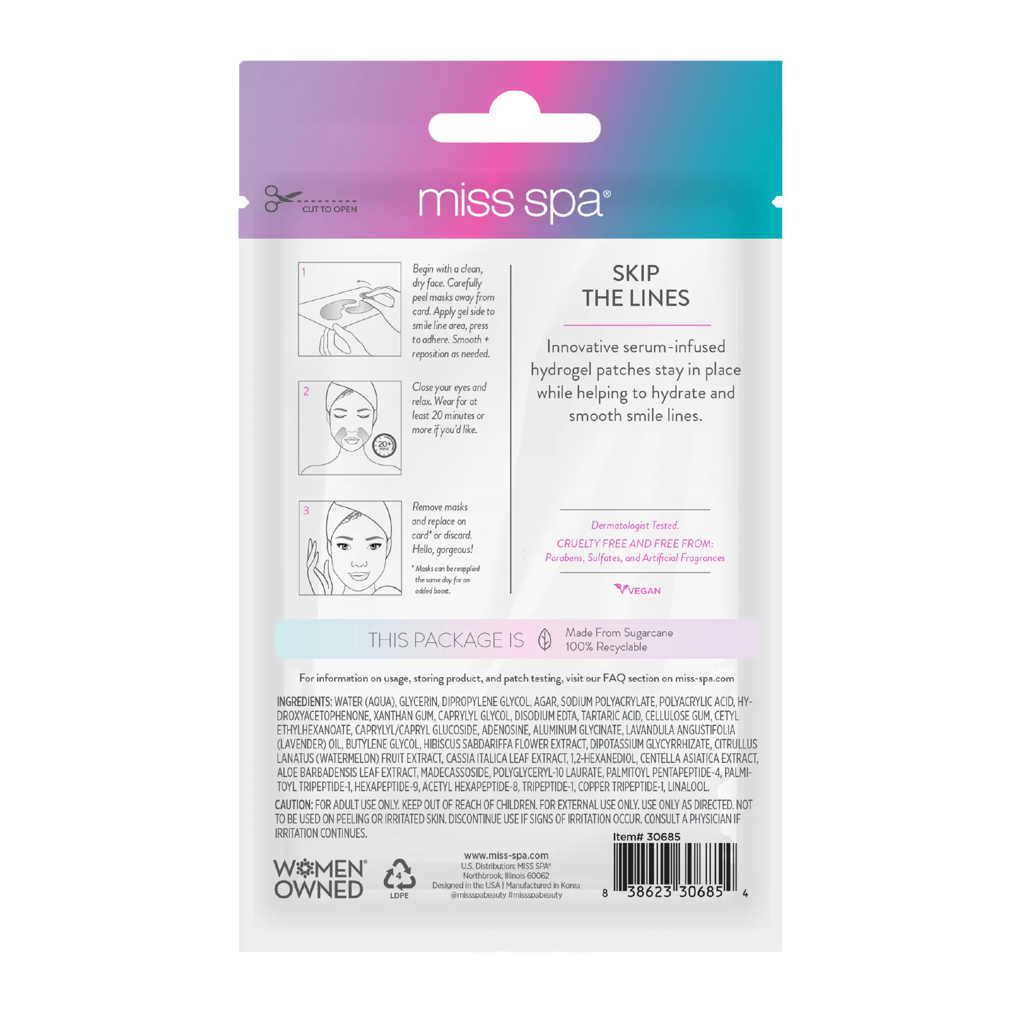 Smoothing   Hydrating Smile Lines Mask 4 Pack