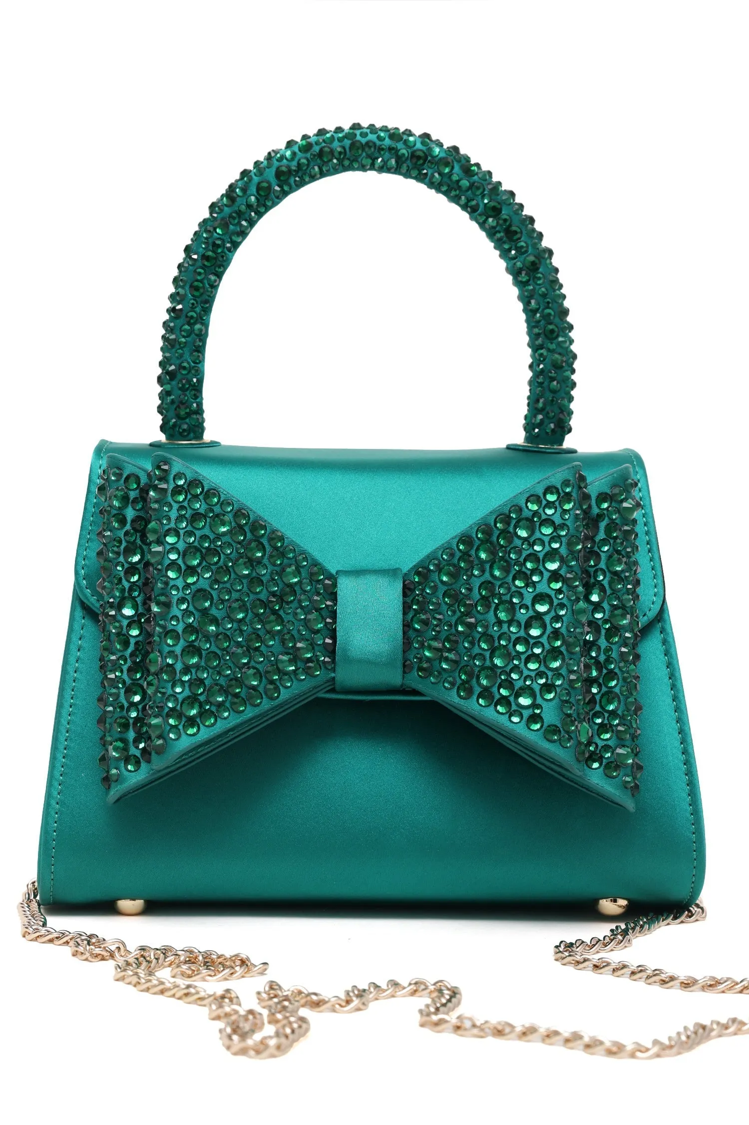 SPARKLE BOW HANDBAG-GREEN