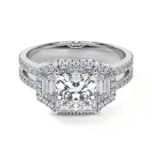 Square Radiant Cut Cluster Diamond Ring, 1.80 CT