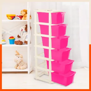 Stomo 6 Multi-Purpose Storage Organizer for Home and Office (Pink)